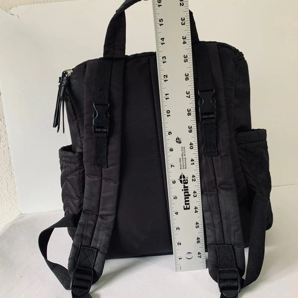 Skip Hop Forma Diaper Bag Backpack Black Chevron Quilted Padded Straps Travel